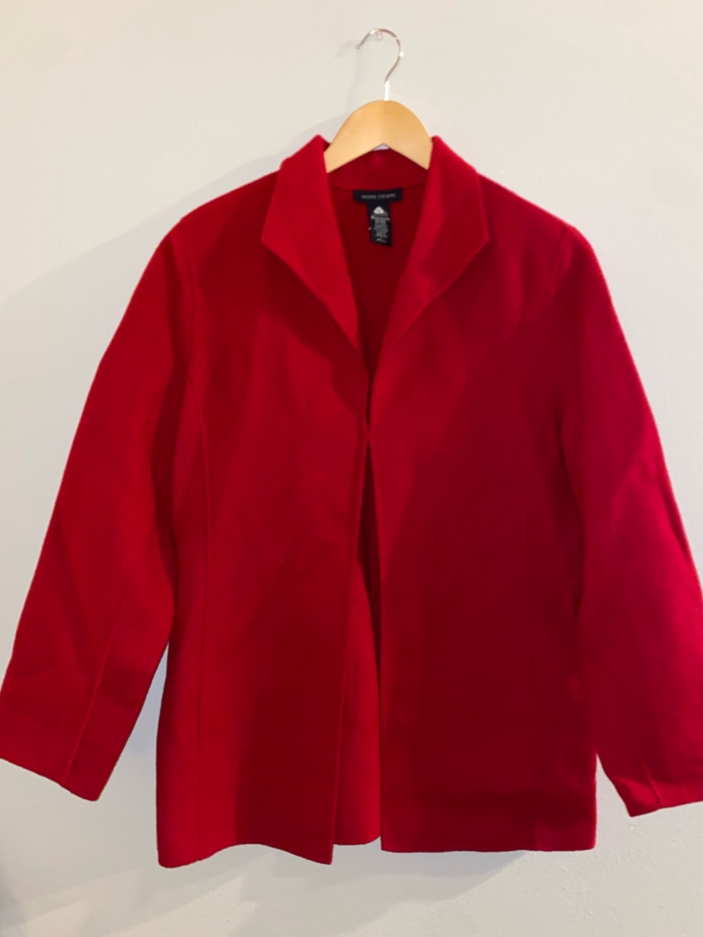 Vintage Valerie Stevens Luxury Wool Mark Blend Red Coat Size L Quiet Luxury